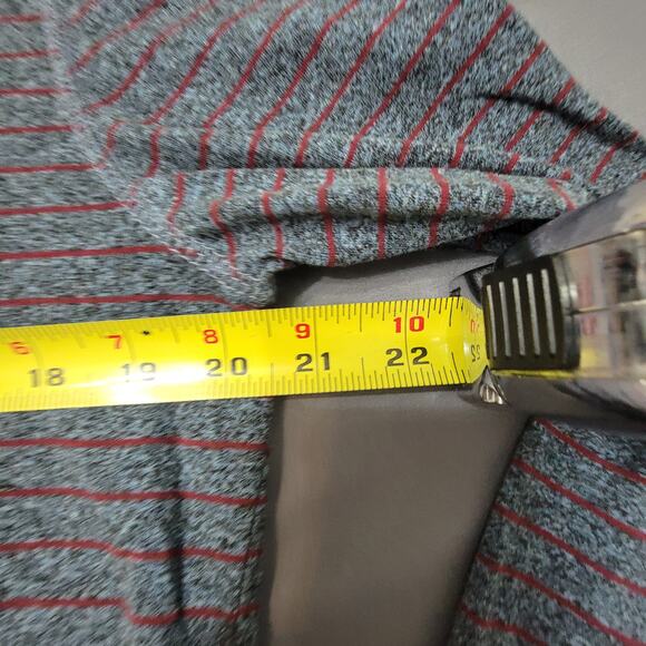 Arizona Jean Co Division #1 Henley Shirt Gray Red Stripe Long Sleeve Large - Picture 7 of 8